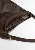 Belted Hobo Bag — Dark Brown