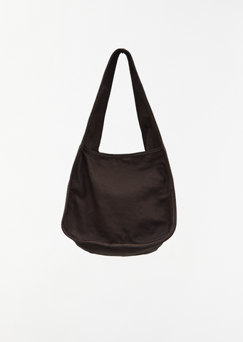 Leather Hobo Leather Bag — Dark Brown