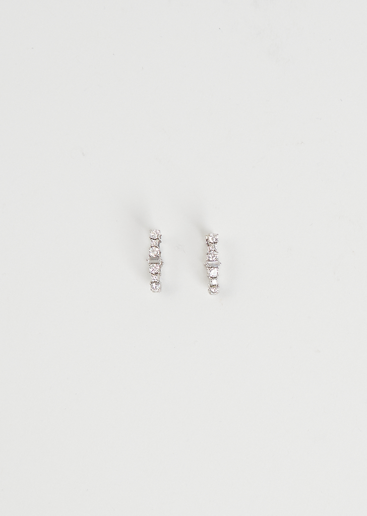 White Diamond Rivulet Spread Oval Hoops