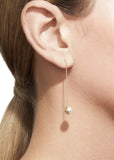 Half Pearl Chain Earring 90°