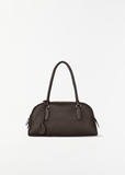 E/W India Grained Leather Bag, Small — Walnut Shadow