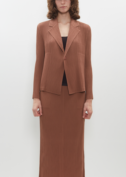エ*8様 ISSEY MIYAKE FETE ジャケット ブラウン Hatching Pleats Jacket – La Garçonne