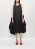 Poly-Triacetate Paneled Pleats Dress — Black