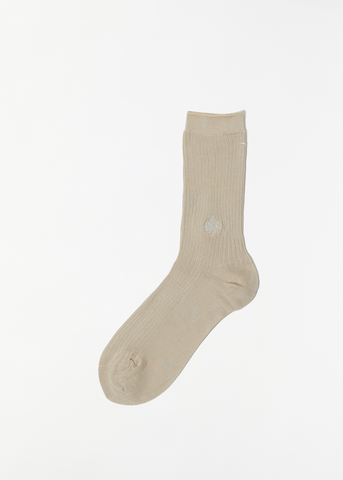 Embroidery Socks — Ivory