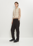 Sock Cotton Wool Knit Cardigan — Ivory