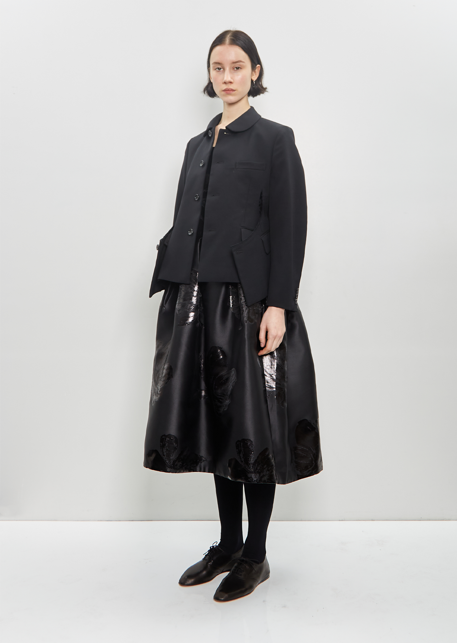 Wool Gabardine Peplum Layered Jacket – La Garçonne Wool Gabardine Peplum Layered Jacket – La Garçonne