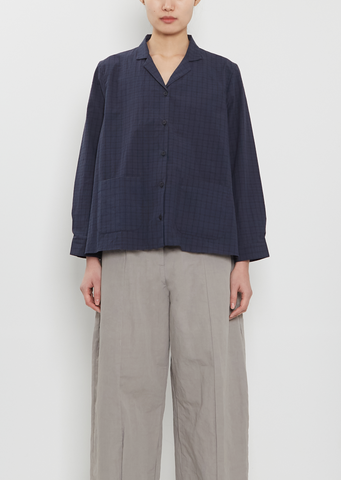 Jenny Cotton Shirt — Navy Checks