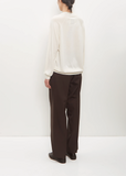 Silk Cashmere Johnny Sweater — White