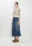 Embellished Denim Flare Skirt
