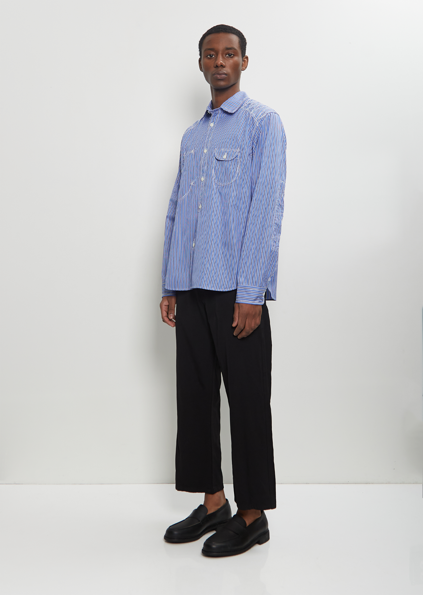 Contrast Stitch Button Up Shirt – La Garçonne Contrast Stitch Button Up Shirt – La Garçonne