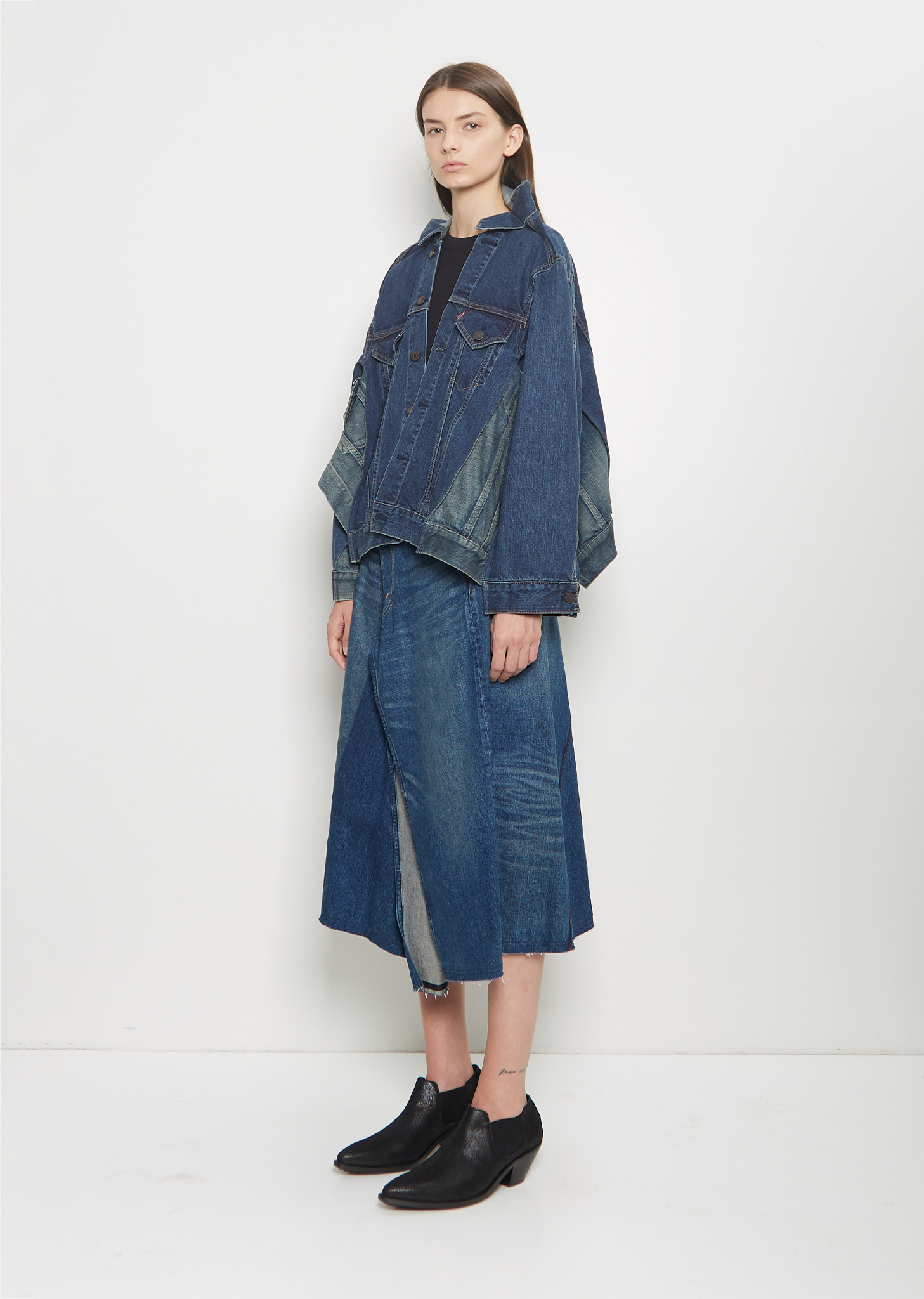 JUNYA WATANABE 14AW 異素材 切替 ロングジャケット Junya Watanabe JUNYA WATANABE 14AW 異素材 切替 ロングジャケット Junya Watanabe