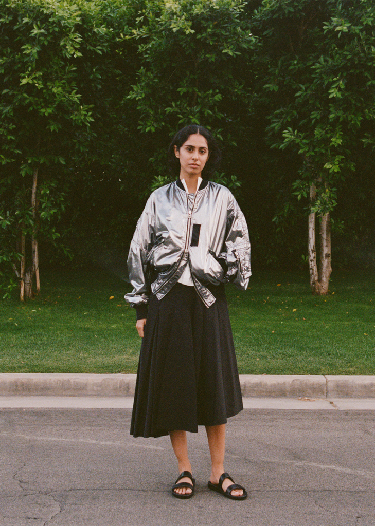 Foiled Cotton Bomber Jacket