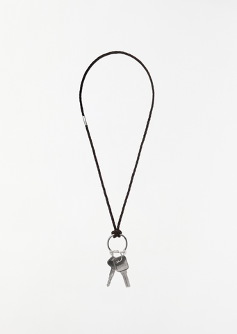 Braided Leather Keyring Necklace