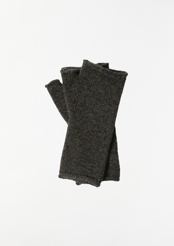 Merino Wool Cashmere Fingerless Mitten — Khaki