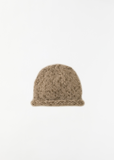 Hand-Knit Alpaca Merino Wool Roll Hat — Tobacco Paint