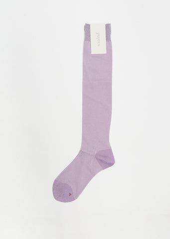 Lurex Knee High Socks — Lavender