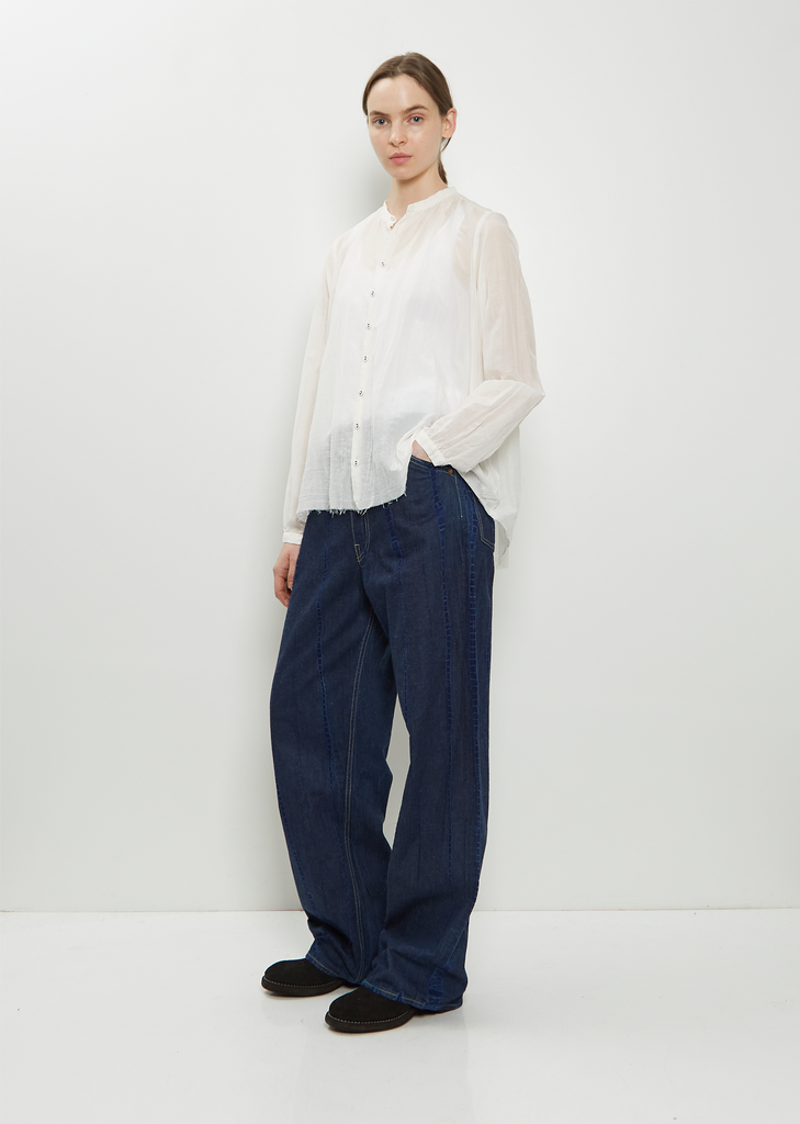 Cotton Silk Lawn Blouse — Off White