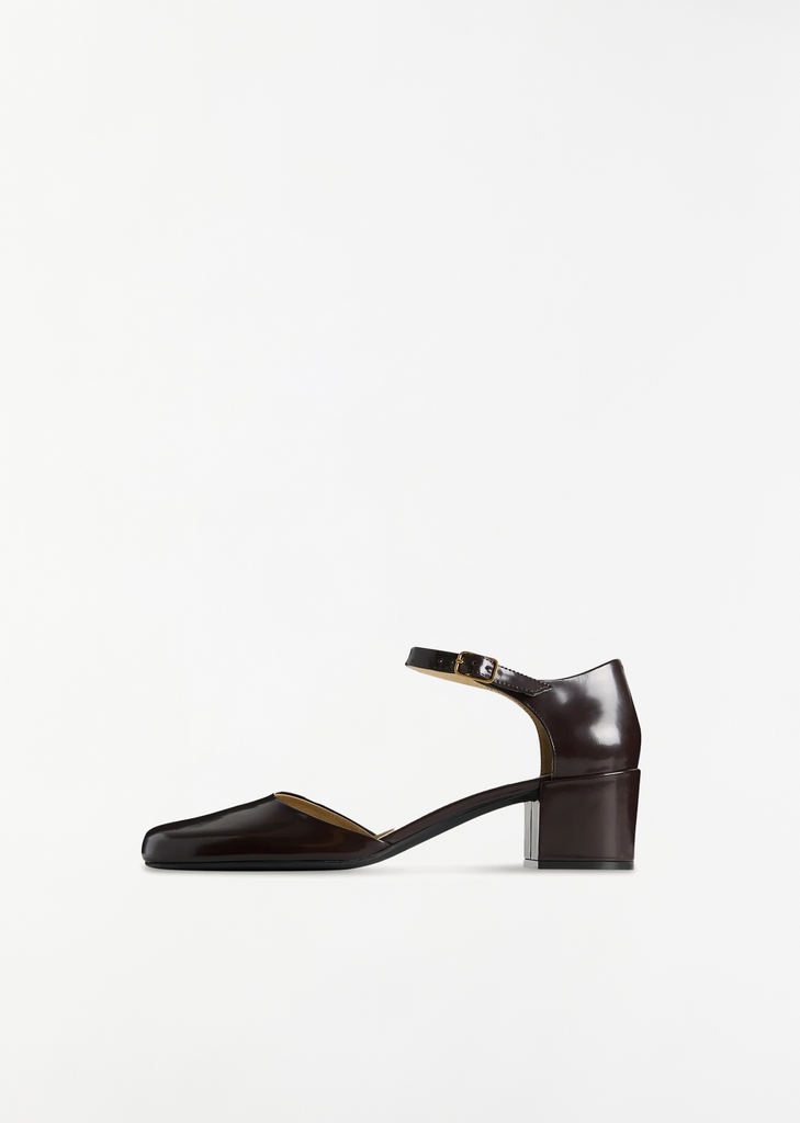 Penelope Ankle Strap — Lacquer Brown