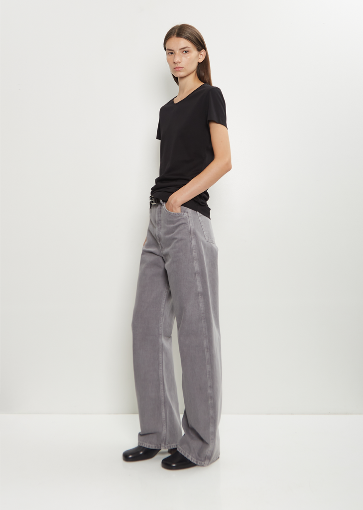 Cotton Fitted T-Shirt — Black