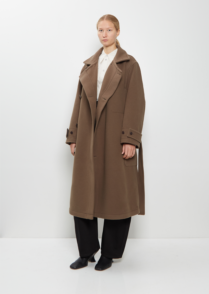 Wrap Wool Coat — Dark Squirrel
