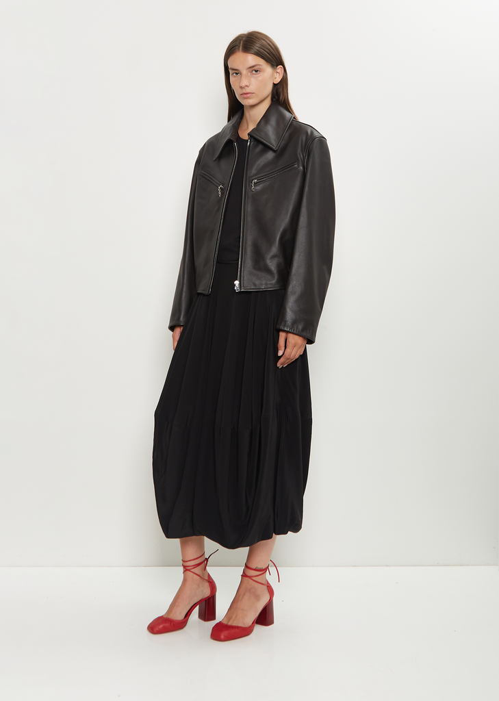 Boxy Leather Blouson