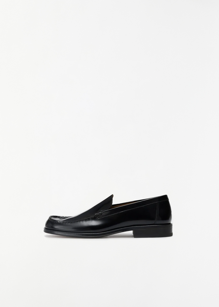 Shiny Finish Leather Loafer