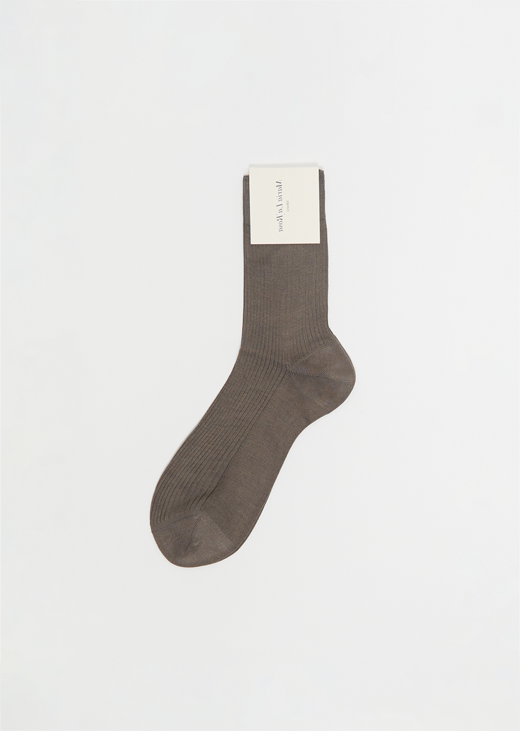 Silk Blend One Ribbed Socks — Lavagna