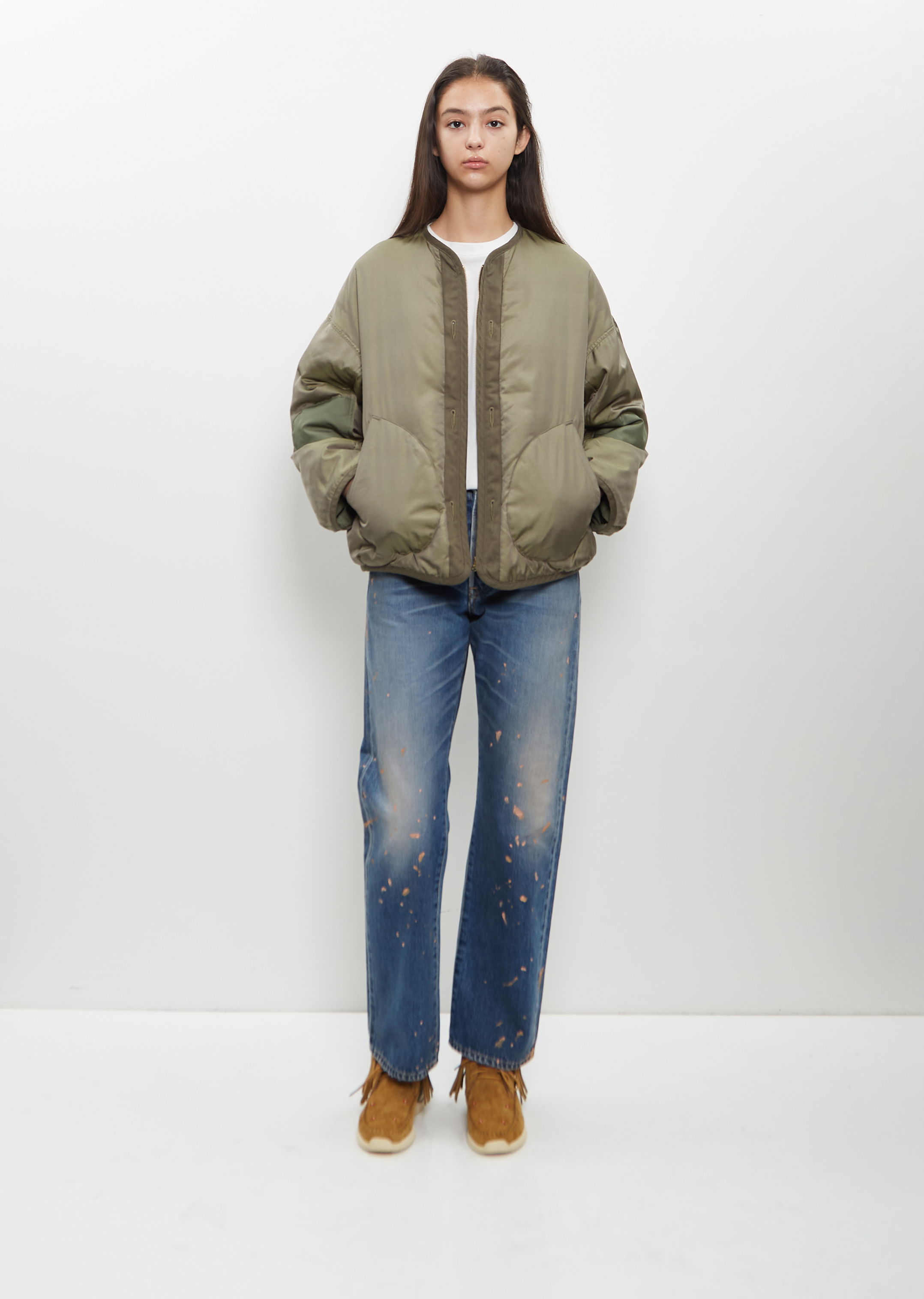 Reversible Liner Down Jacket — Olive – La Garçonne Reversible Liner Down Jacket — Olive – La Garçonne