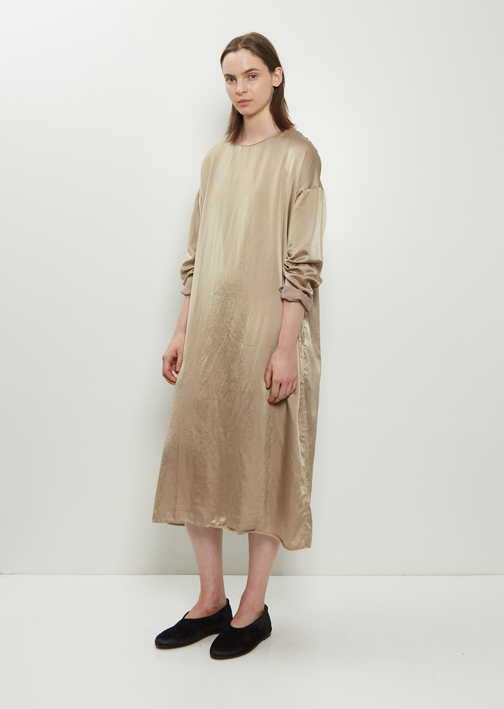 Silk Cotton T-Dress  — Marron Glace
