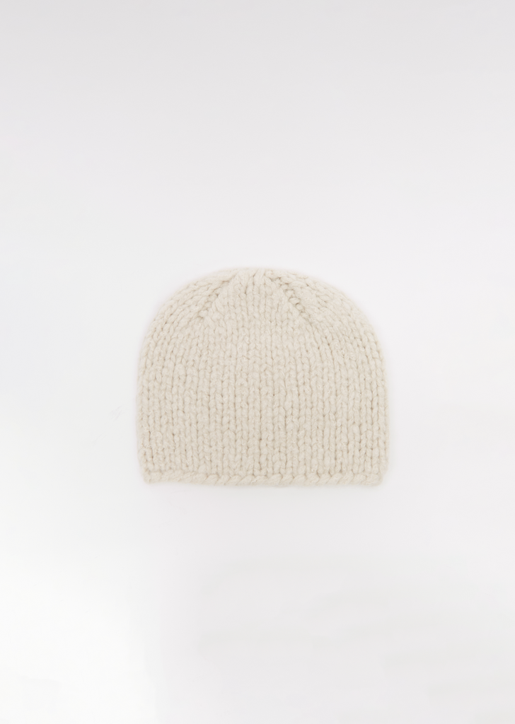 May Cashmere Silk Beanie — Ivory