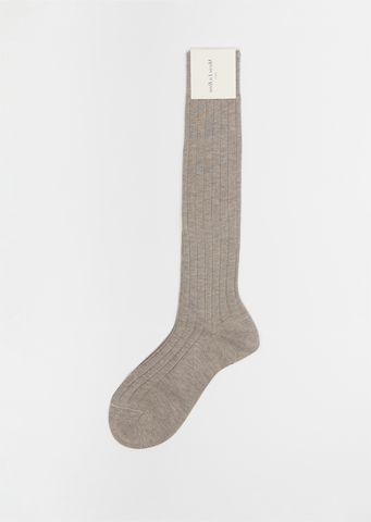 Cotton Bio College Socks — Sabbia Melange