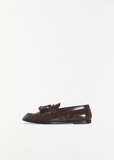 Mens Polished Leather Loafer — Brown