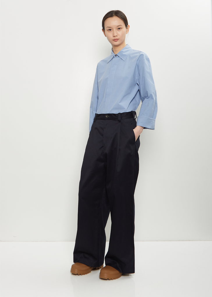 Pasadena Cotton Darted Pants — Midnight