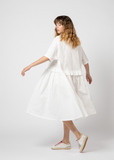 Cotton Pleated Trim Dress