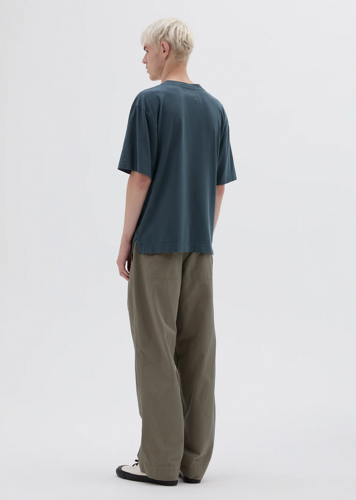 Organic Cotton Linen Simple T-Shirt — Mineral Blue