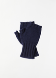 Shetland Wool Fingerless Glove — Navy