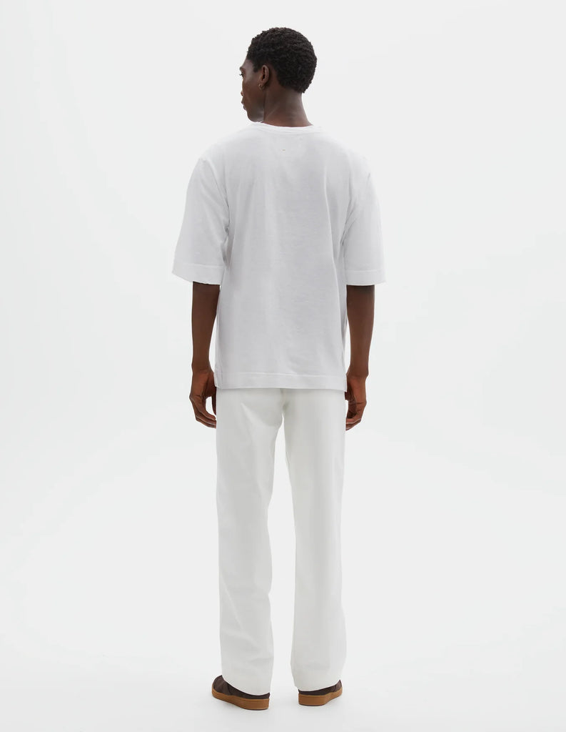 Cotton Linen Simple T-Shirt — White