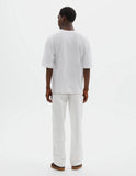 Cotton Linen Simple T-Shirt — White
