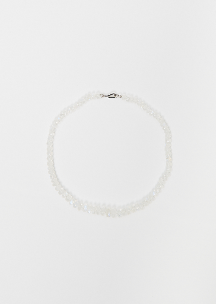 Rainbow Moonstone Beaded Necklace, 45cm