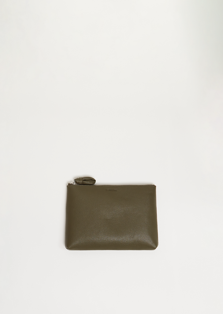 Leather Pouch, Small — Dark Moss