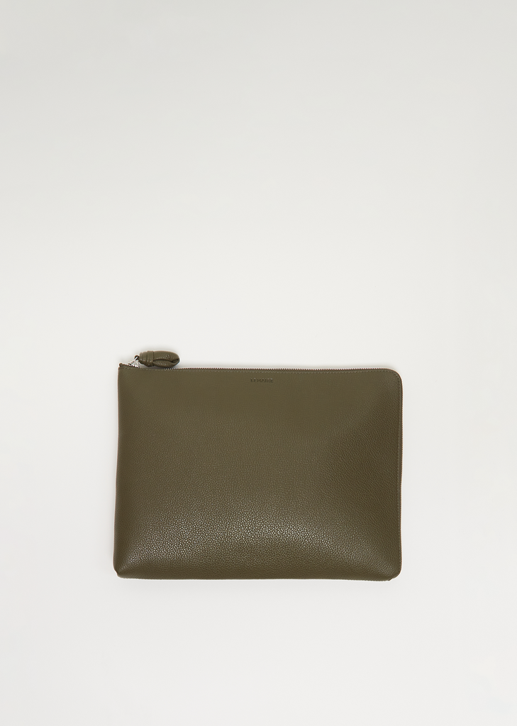 Leather Document Holder — Dark Moss