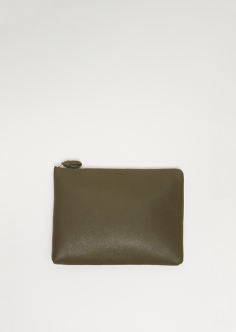 Leather Document Holder — Dark Moss