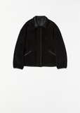 Merino Mouton Zip Blouson — Black