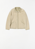 Merino Mouton Zip Blouson — Ivory Lime