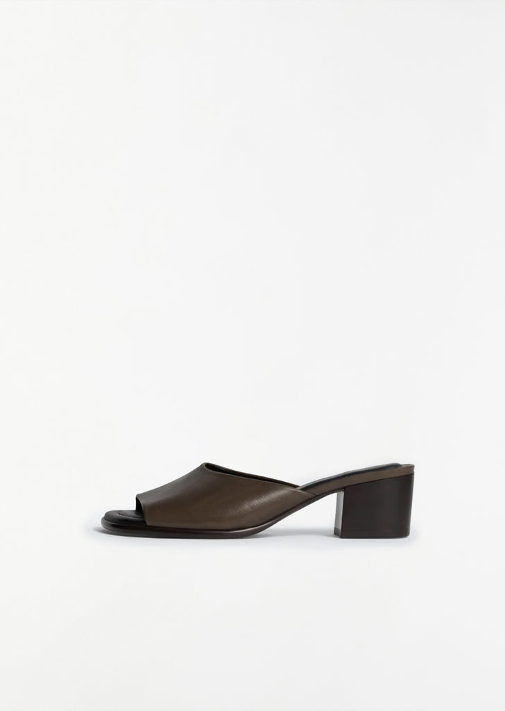 Square Heeled Leather Mules