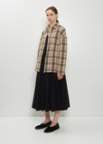 Tartan Soft Collar Wool Cashmere Shirt — Natural