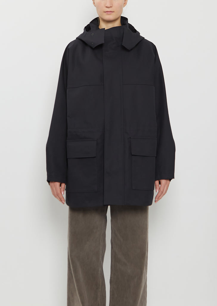 Bonded Cotton Gabardine Blouson — Dark Navy