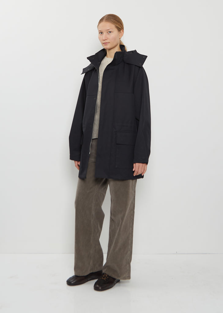 Bonded Cotton Gabardine Blouson — Dark Navy
