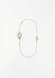 Tennis Pelota Enamel Bracelet — Sky Blue / Coconut White