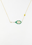 Tennis Pelota Enamel Necklace — Pistachio Green